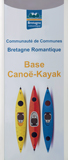 Borne d'entrée de la base de canoë-kayak de Bretagne Romantique